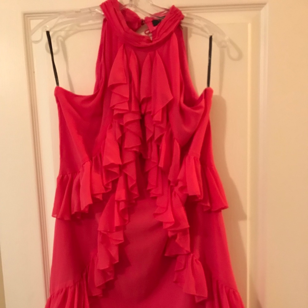 Hot pink ruffled dress